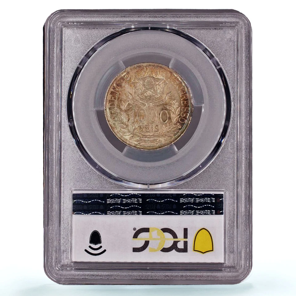Brazil 1000 reis Regular Coinage Liberty Head KM-510 MS65 PCGS silver coin 1912 - Image 4 of 4