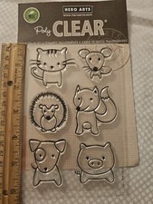 Hero Arts Playful Animal Group Acrylic Stamp 6x4 Inches