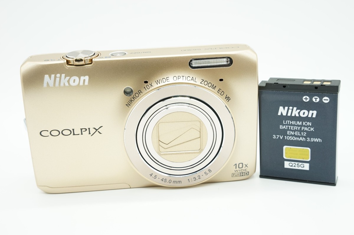 Nikon COOLPIX S6300 ゴールド◯ Nikon Coolpix S6300 Gold Compact Digital Camera USED TESTED