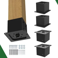 6x6 Post Base 4 Pcs Standoff Deck Post Anchor for Concrete Heavy Duty Post Base