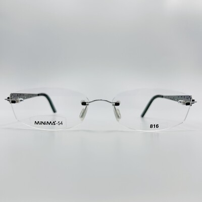 Minima Eyeglasses Women square grey metallic rimless dotted M - 5 54 816 NEW