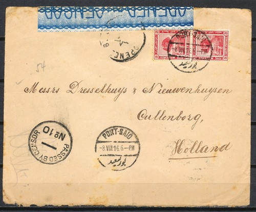 PUERTO DICHO 8.VIII.16 'PASADO POR CENSOR Nº 10', ABIERTO POR CENSOR CULEMBORG Pw425 - Imagen 1 de 2