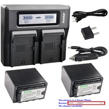 Kastar Battery Dual LCD Fast Charger for VW-VBD78 VW-VBD98  Panasonic HC-MDH2