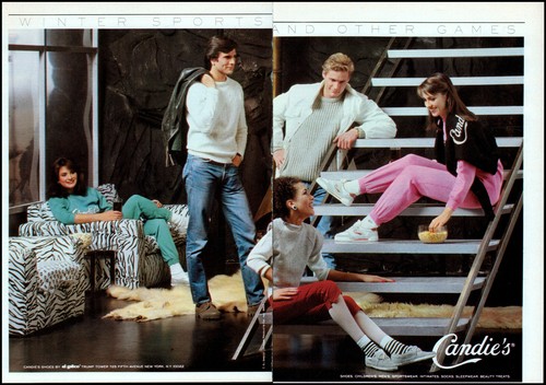 1983 Teen Girls Boys Candie's winter sportswear shoes retro photo print ad ads17