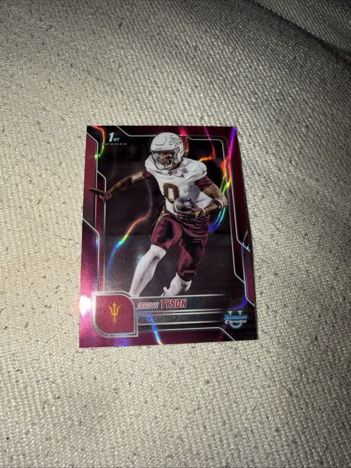 2025 Bowman Chrome U Jordyn Tyson Pink Lava Arizona State 1st Bowman