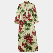 Gucci Multicolor Floral Print Cotton Maxi Dress XS