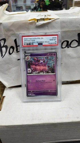2025 AROMATISSE MASTER BALL REVERSE HOLO PRISMATIC EVOLUTIONS POKEMON PSA 10 #39