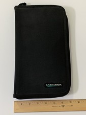 VTG 90s Case Logic 48 CD Case Black Nylon Teal Logo MINT + Unopened Pro-Wipes