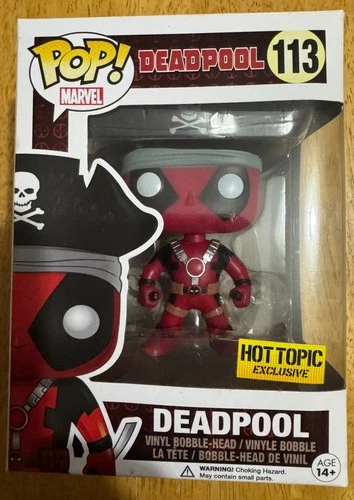 Funko Pop! 🏴‍☠️ Deadpool #113 🏴‍☠️ Pirate 🔥Hot Topic Exclusive🔥 W/ protector