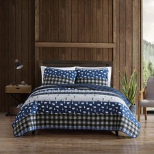 Queen Quilt Set, Reversible Cotton Bedding with Matching Shams, Luxurious Beddin