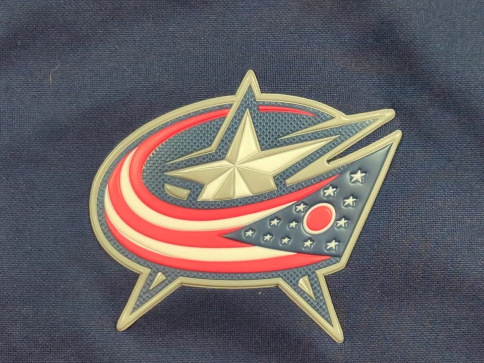 Abrigo Chaquetas Columbus Azul Para Hombre Medio Azul Cremallera Completa Fanáticos NHL Auténtico Pro Foto 4 de 4