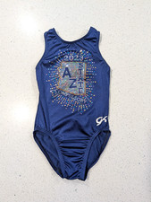 AZ STATE CHAMPIONSHIPS GK ELITE Gymnastic Dance Leotard Medium Blue COMPETITION
