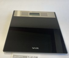 Taylor 12.2 x 12.2 inch Digital Talking Scales Glass Black,  5294755, 440lb Cap