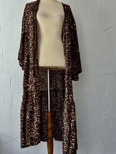 Jessica Simpson XL Maxi Chic Leopard Leilani Open Duster Boho Tiered Kimono Slv