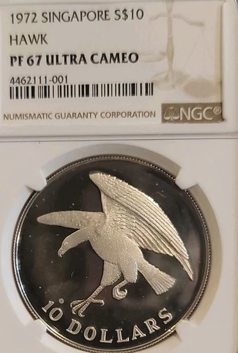 Singapore 1972 10 Dollars Rare NGC PF67 Ultra Cameo Beauty Low Mintage/Pop LG