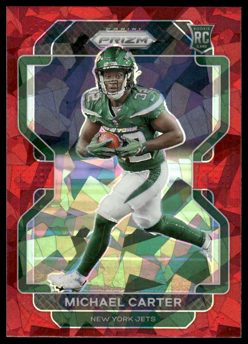 2021 Panini Prizm #365 Michael Carter RC Red Ice New York Jets
