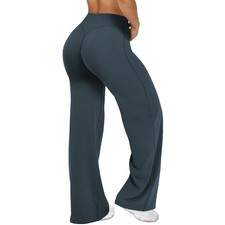 Wide Leg Yoga Pants Bottoms Straight Leg Leggings for Women High Waist Stretc...