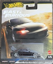 Hot Wheels Premium Fast  Furious 1993 Honda Civic Coupe EX EJ1 1/5 Heist Car