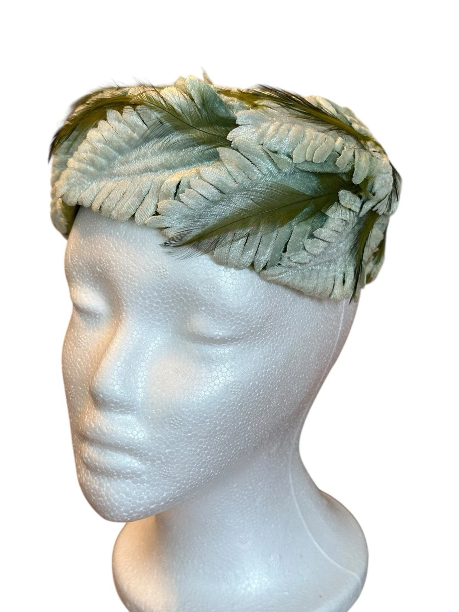 Vintage 1950s 1960s Olive Green Felt Fascinator Pillbox Hat Soutache Embroidery Pillbox Green 1950s Vintage Hats for Women for sale | eBay main image 2