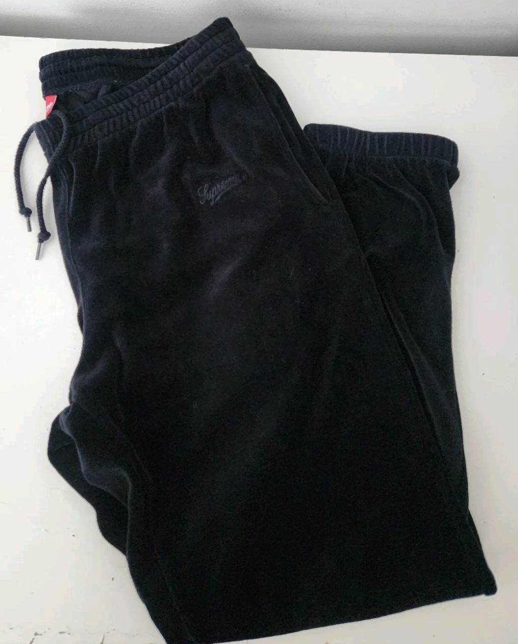 FW17 Supreme Velour Warm Up Pant + Crewneck Set black size S small & M Medium thumbnail 2