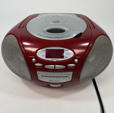 Lenoxx Sound CD-109 Portable CD Player AM/FM Stereo Boombox Red Tested Works VTG