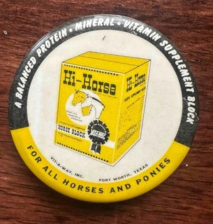 VINTAGE ADVERTISING POCKET HONE KNIFE SHARPENER STONE HI HORSE