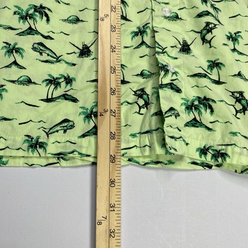 Camicia Columbia Bottoni Uomo Verde Medio PFG Ventilata Stampa Allover Camp Tropical - Foto 12 di 13
