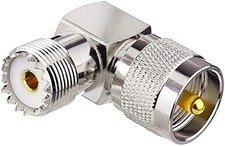 UHF Male PL-259 to UHF Female SO-239 L Shape Right Angle 90 Degree RF Coax Coaxi