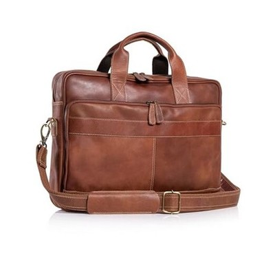 Leather briefcase 16 inch Laptop Messenger Bag for Men and Women Best Tan