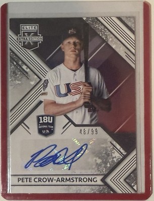 2018 ELITE EXTRA EDITION USA PETE CROW-ARMSTRONG 18U SP RC BLUE INK AUTO 99 RARE
