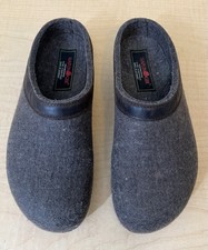 Haflinger Unisex Grizzly Brown Wool w/ Leather Trim Clogs EU Size 39 Women US 8