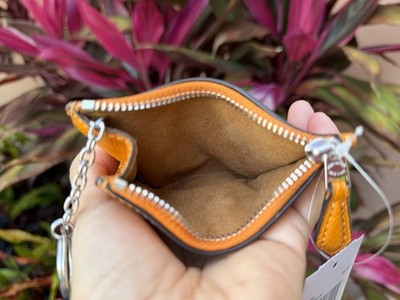 Coach Mini Coin Pouch ID Card Key Holder Skinny Leather Wallet