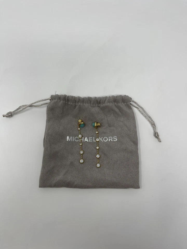 Pendientes colgantes Michael Kors de cristal y piedra de colores en la parte delantera trasera Foto 3 de 4