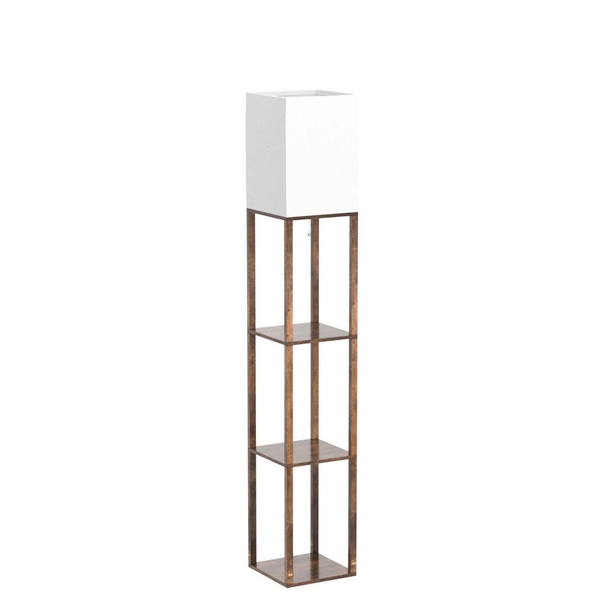 Floor Lamp with Shelves, Modern Shelf Lamp for Display Storage, 3 Color Tempe... thumbnail 4
