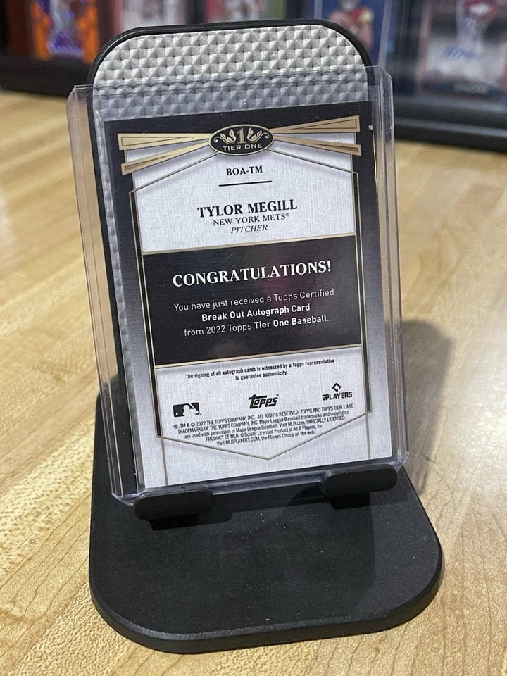 2022 Topps Tier One 1 #BOA-TM Tylor Megill /299 Break Out Auto Rookies Mets - Image 2 of 2