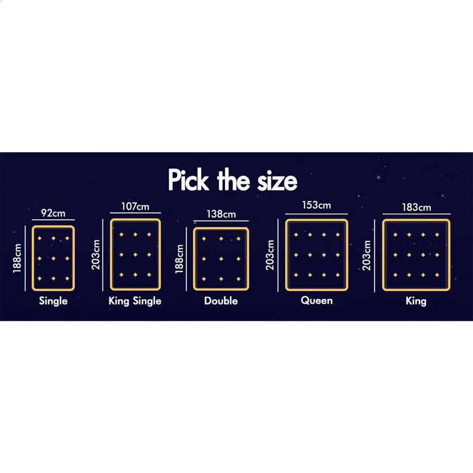 STARRY EUCALYPT Memory Foam Mattress Topper 5/8/10/12cm Bamboo 7-Zone Pad Mat - image 2 of 4