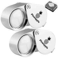 [2 Pack] 10X Jewelers Loupe Magnifier Pocket Magnifying Glass Small Jewelry E...