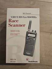 Radio Shack Pro 74 VHF/UHF/ Air / 800 MHz 100 Channel Race Scanner -K072407 NEW
