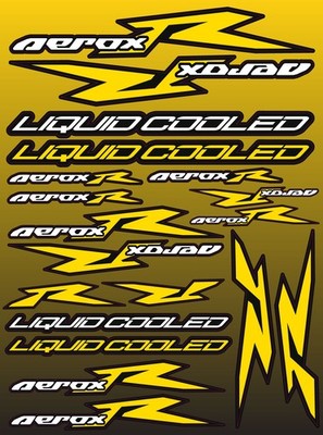 Motorrad Sticker Aufkleber für Aerox R Liquid Vinyl Laminiert Gelb Scooter