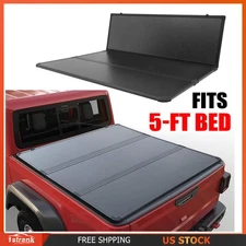 Lock Hard Tri-Fold Tonneau Cover 5ft Bed For 2019-21 Ford Ranger Truck Bed