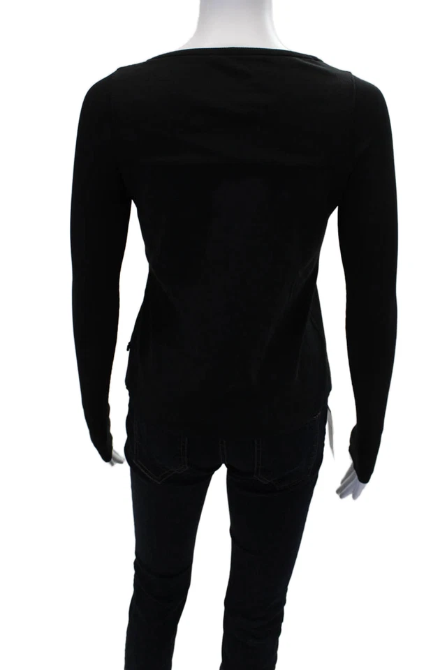 Lululemon Womens Stretch Round Neck Long Sleece Activewear Top Black Size 4 - Image 3 of 4