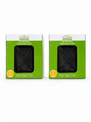 Solar Hook Lantern 2 Pack LED Outdoor Garden Pathway Hanging Lights