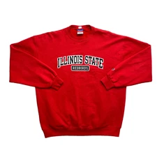 University Illinois State Sweatshirt Mens XL Red Champion Redbirds Pullover Crew