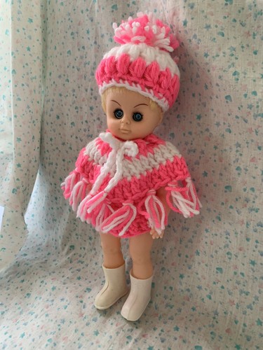 Vintage Doll Made In Taiwan 12” Rooted Hair Eyelashes Sleepy Eyes Hat Boots*** - Picture 6 of 14