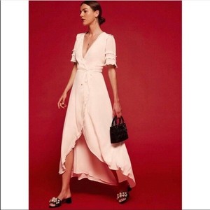 reformation white wrap dress