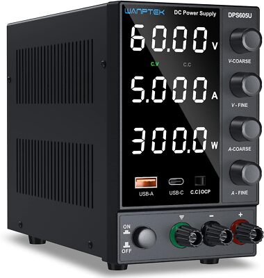 Labor DC Netzteil Einstellbar 60V 5A Präzision Werkbank Netzgerät Stabilisiert