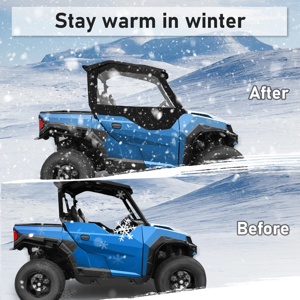 2件装软门窗适用于Polaris General 1000 EPS/Sport 2016-2023 2022双座 — 第 3/4 张图片