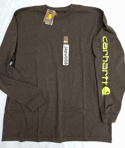 J5-K231 Carhartt K231 Signature SLV Logo Long Sleeve T DCF Med Free ship in US