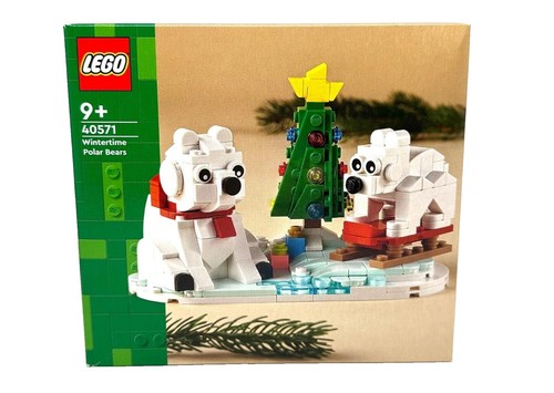 Lego Minifig POLAR BEAR -Snow White Arctic Winter Animal w/Black