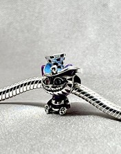 Cheshire Cat Charm Bead Alice In Wonderland Genuine 925 Sterling Silver Gift